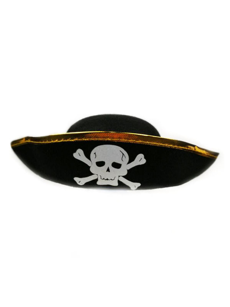 Image of Decorazioni di Halloween Cappello da capitano pirata biondo in fibra di poliestere