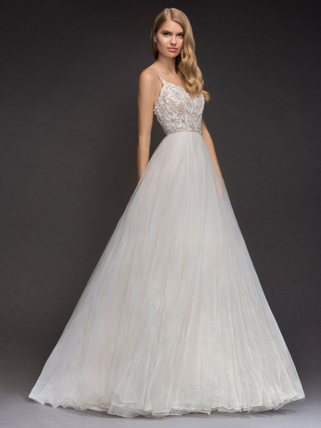 Milanoo White Simple Wedding Dress A-Line V-Neck Sleeveless Backless Tulle Lace Long Bridal Dresses
