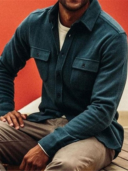 Milanoo Men's Jacket Buttons Polyester Modern