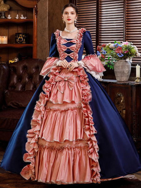 Image of Abito rosa in costumi retrò per donna Abito da ballo in costume stile europeo di Maria Antonietta