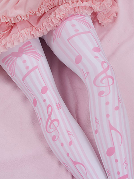 Image of Sweet Lolita Stocking Pink Spandex Polka Dot Accessori Lolita