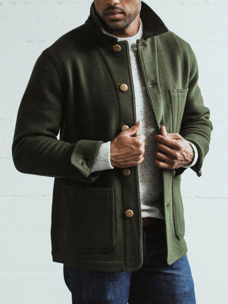 Milanoo Men's Jackets & Coats Jacket For Men Men's Jackets Casual Green Green Handsome