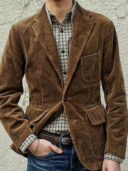 Milanoo Mens Jacket Buttons Polyester Modern