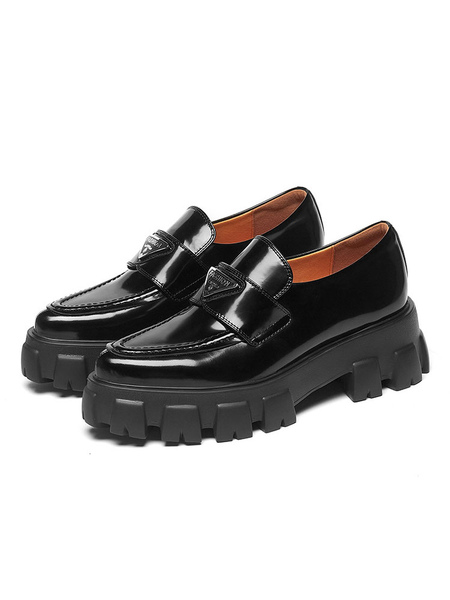 Milanoo Women's Flatform Loafers in Black