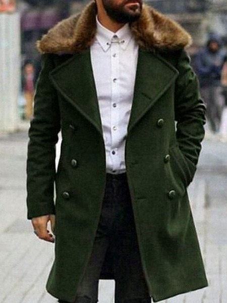 Milanoo Men\\\'s Jackets & Coats Men\\\'s Coats Turndown Collar Casual Coffee Brown Fashion