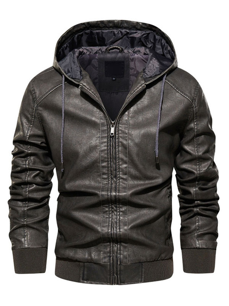 Man’s Leather Jacket Comfy Layered Zipper Moto Fashion Winter Dazzling Blue