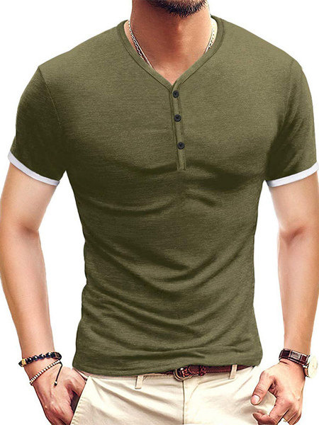 

Milanoo T-shirts Casual Jewel Neck Short Sleeves, Green;white;dark navy;grey;burgundy;black
