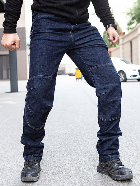 Men’s Jeans Men’s Jeans Casual Zipper Straight Black Deep Blue