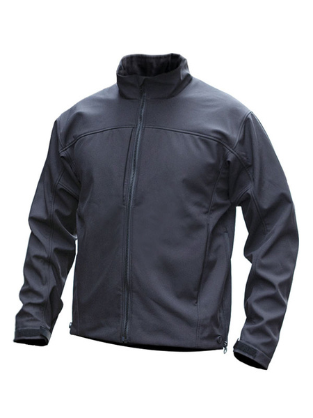 Milanoo Men's Jackets & Coats Men's Jacket Men's Jackets Casual Deep Gray Black Modern