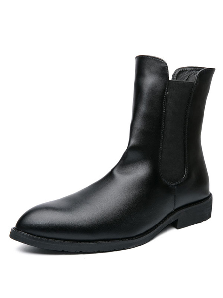 Milanoo Men's Chelsea Boots Black