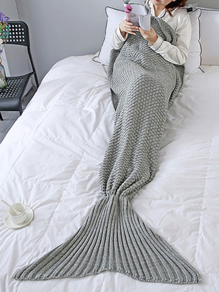 Milanoo Woolen Blanket Cyan Blue Polyester Fish Shape Blanket от Milanoo WW