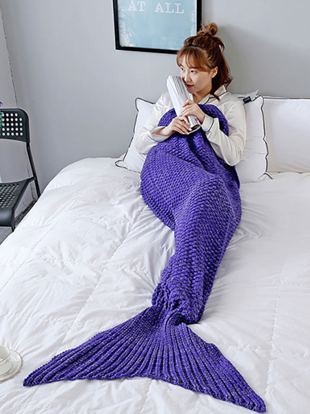 Milanoo Woolen Blanket Cyan Blue Polyester Fish Shape Blanket от Milanoo WW