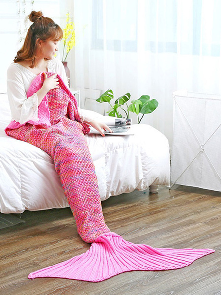 Milanoo Woolen Blanket Pink Polyester Fish Shape Blanket от Milanoo WW
