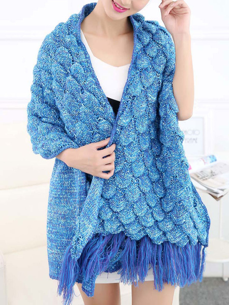 Milanoo Woolen Blanket Sky Blue Polyester Fish Shape Casual Long Blanket от Milanoo WW