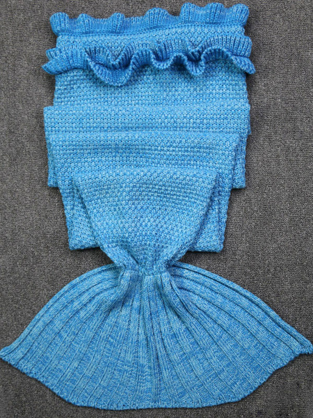 Milanoo Woolen Blanket Cyan Blue Polyester Fish Shape Kids Blanket от Milanoo WW
