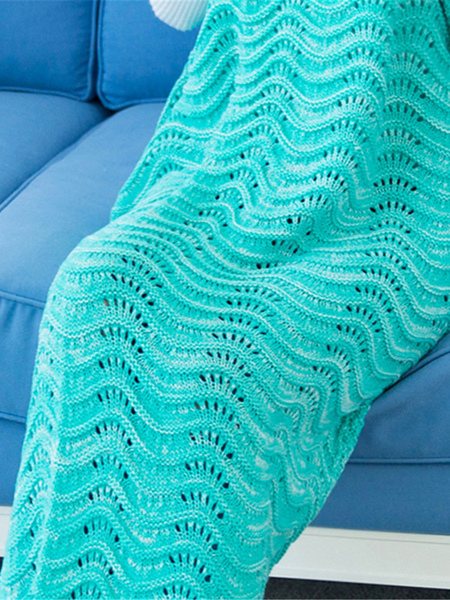 Milanoo Woolen Blanket Blue Polyester Fish Shape Casual Long Blanket от Milanoo WW