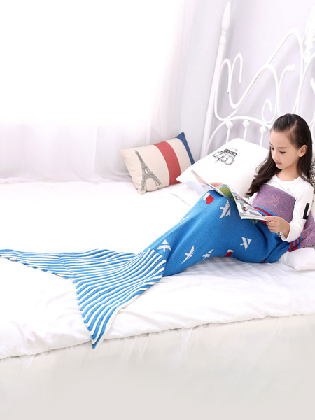 Milanoo Woolen Blanket For Children Blue Polyester Fish Shape Casual Kid Blanket от Milanoo WW