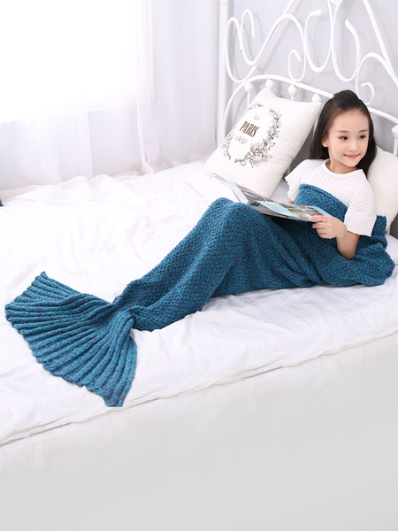 Milanoo Woolen Blanket For Kids Blue Polyester Fish Shape Casual Long Blanket от Milanoo WW