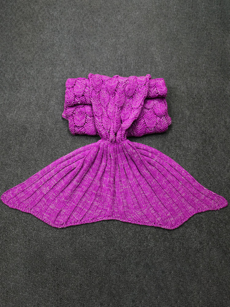 Milanoo Woolen Blanket Purple Polyester Fish Shape Long Blanket от Milanoo WW