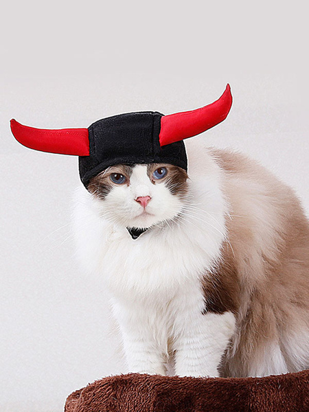Image of Costume natalizio da gatto nero in poliestere con cappello da animale