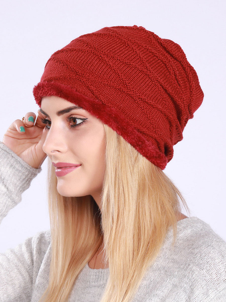 Image of Cappelli da donna Bellissimi cappelli rossi convertibili in fibra acrilica