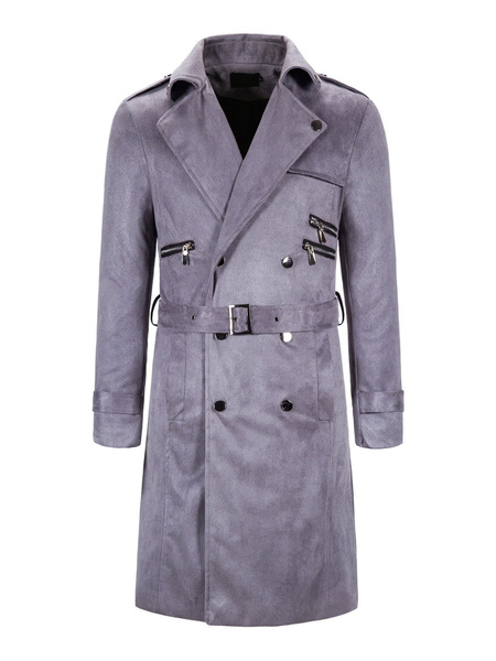 Men’s Jackets & Coats Men’s Coats Turndown Collar Artwork Casual Black Modern