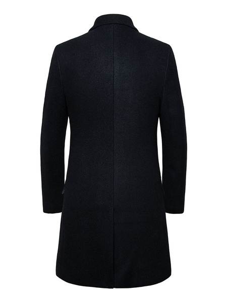 Men’s Jackets & Coats Men’s Coats Turndown Collar Artwork Casual Black Quality