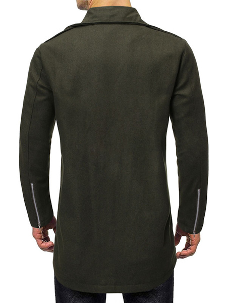 Men’s Jackets & Coats Men’s Coats Turndown Collar Artwork Casual Hunter Green Fashion