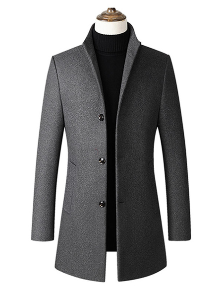 Men’s Jackets & Coats Men’s Coats Turndown Collar Artwork Casual Burgundy Fashion