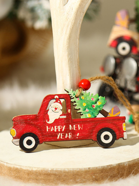 Image of Puntelli per auto natalizi rossi in fibra di poliestere per feste natalizie