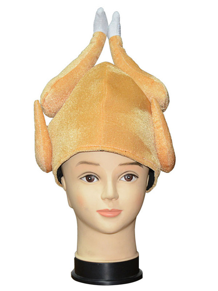 Image of Accessori per il costume del cappello di pollo arrosto giallo unisex con berretto retrò