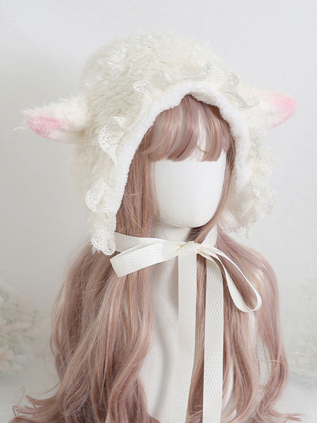 Image of Rosa Lolita Hat Ruffles Accessorio in pizzo Poliestere Polyester Sweet Lolita Hat