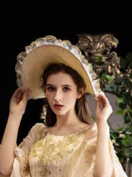 Image of Cappello Lolita classico Cappello Lolita in fibra di poliestere albicocca chiaro