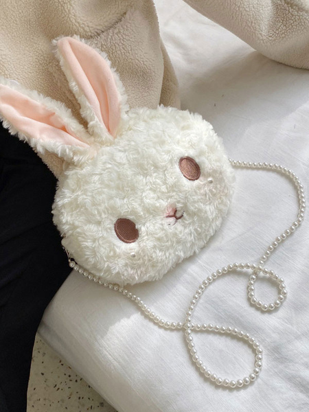 Image of Sweet Lolita Bag Bunny Pearls Chain Cross Body Bag Accessori Lolita