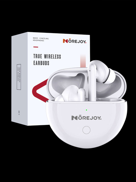 Milanoo Morejoy Wireless Bluetooth Earbuds Noise Canceling Power Saving In-Ear Headphones White