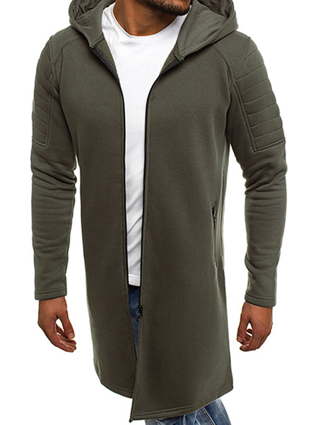 sweat à capuche veste en polyester à manches longues pour hommes