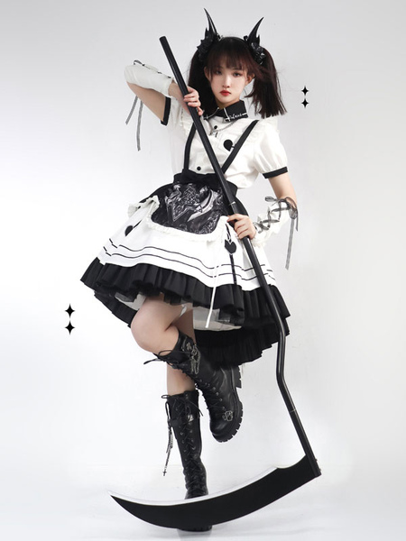 Image of Gonne Lolita plissettate bicolore giapponesi classiche Lolita SK giapponesi