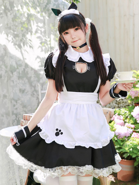 Image of Nero Lolita OP Dress Ruffles Bows Lolita One Piece Dresses