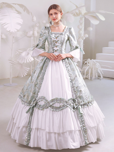 Image of Costumi retrò bianchi Costume da Marie Antoinette in poliestere da donna Costume gotico del XVIII secolo