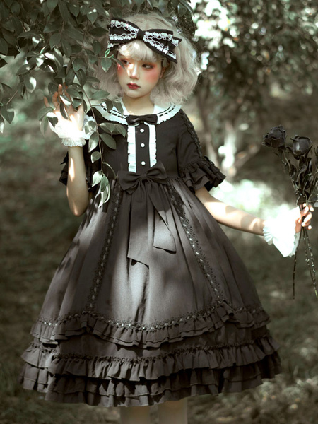 Image of Abiti Gothic Lolita Fiocchi Pizzo Nero