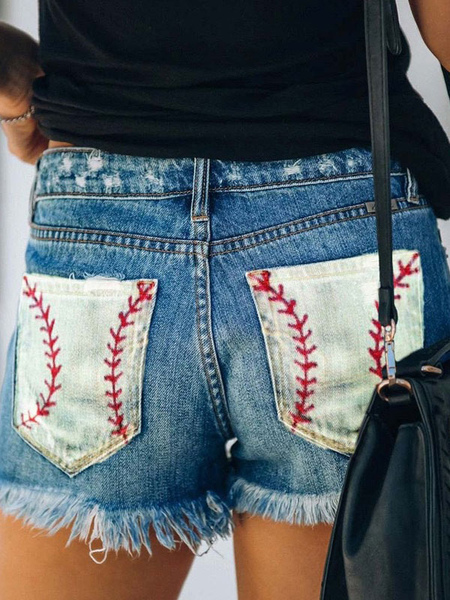 ShortJeans For Women Casual Natural Waist Denim Bottoms