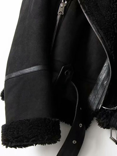 Suede Jacket Faux Shearling Winter Coat 2023 Outerwear For Women