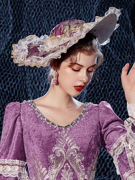 chapeau rétro halloween accessoires de déguisement royale vintage en polyester pour femme