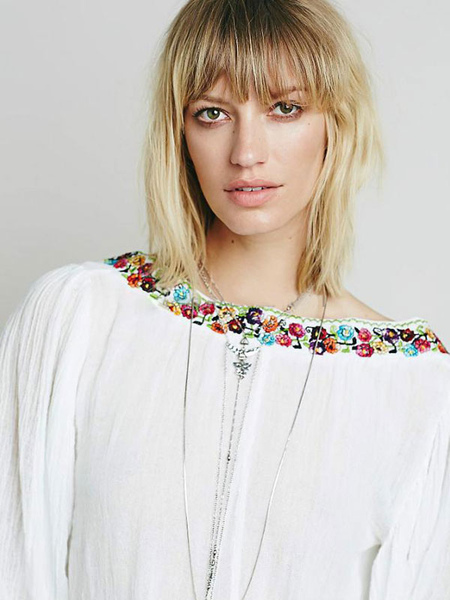 Boho Dress V-Neck Half Sleeves White Embroidered V-back Bohemian Gypsy Beach Vacation Summer Short Shift Dress For Women