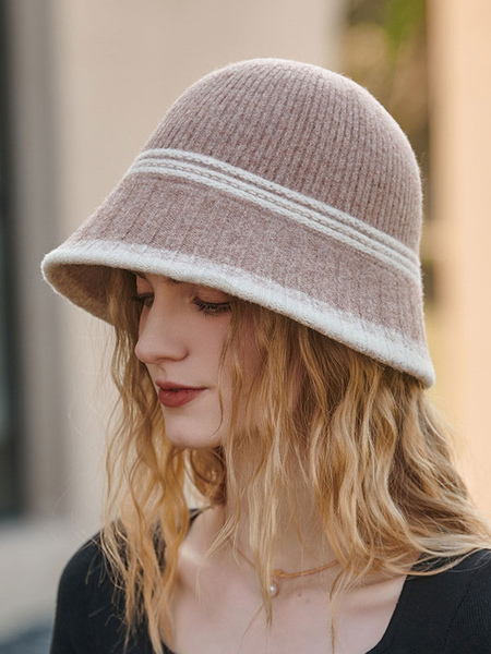 Image of Cappelli da donna Modern Stripes Wool Polyester Chic Winter Warm Hats