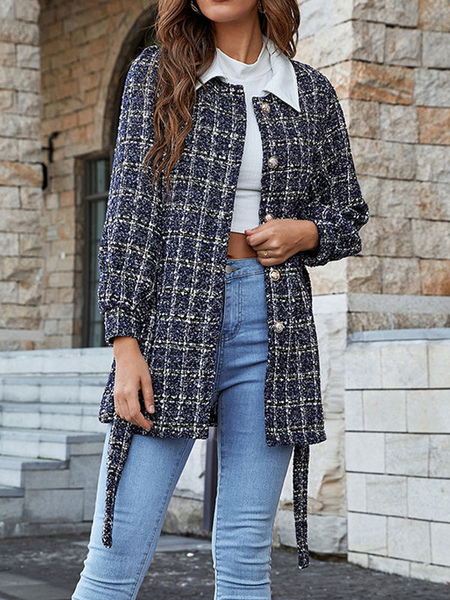 Women Jacket Turndown Collar Printed Polyester Winter Warm Outerwear