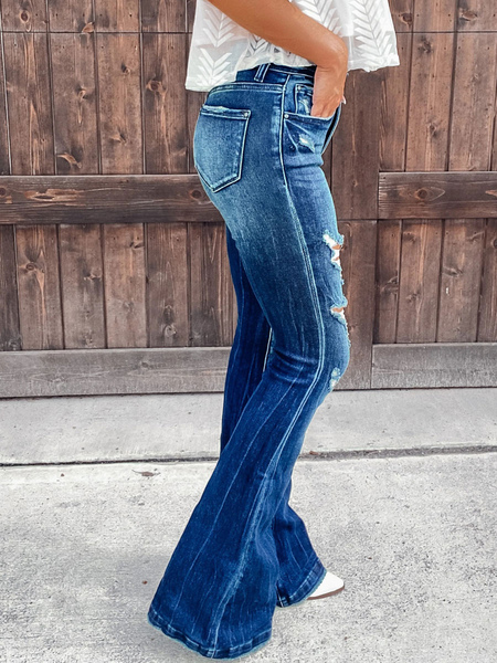 Women’s Jeans Sexy Cut Out Natural Waist Denim Bottoms