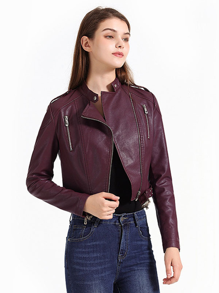 Women’s Jackets Stand Collar Zipper Classic Street Wear Black Jacket For Women Winter Warm Coat