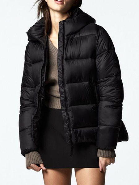 Image of Piumino da donna inverno nero caldo cappotto capispalla