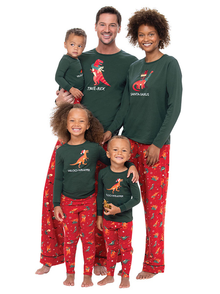 Matching Family Christmas Pajamas Kid's Adult's Polyester Christmas Pattern Top Pants